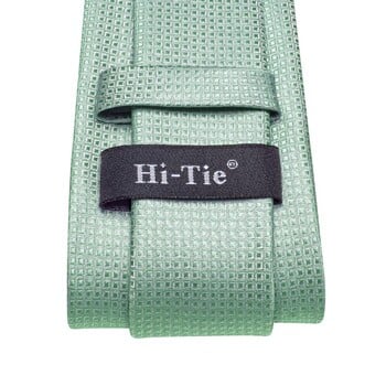 Sage Green Solid 2023 Luxury Silk Men Tie Fashion Γραβάτα Αλυσίδα Hanky μανικετόκουμπα δώρο για άντρες Wedding Hi-Tie Designer χονδρική