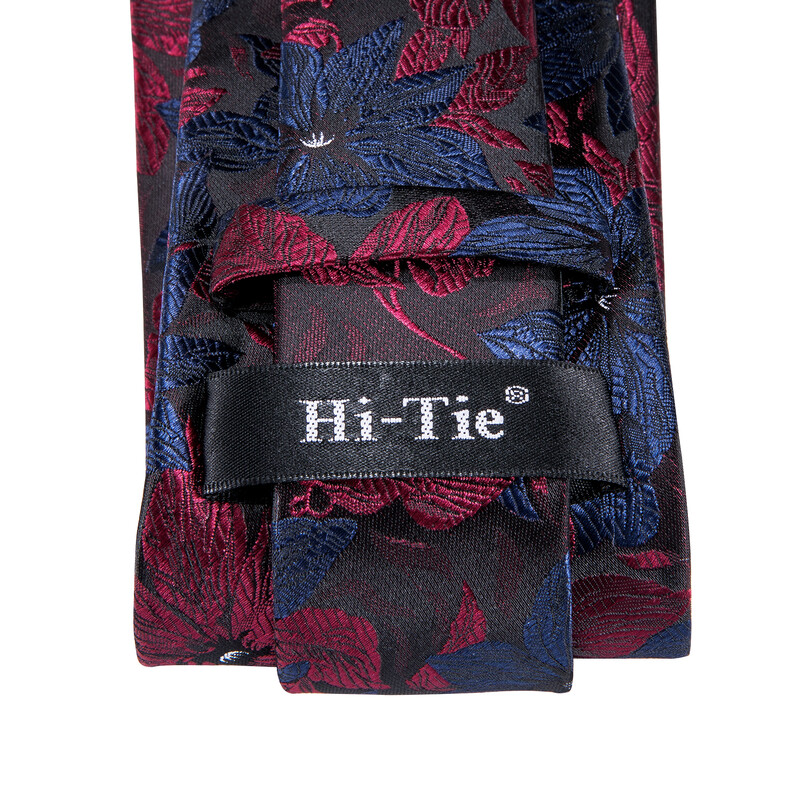 Hi-Tie Kļavu lapas Violeta Zila Vīriešu Elegantas Kaklasaites Rokas aproču pogas Komplekts Modes Zīda kaklasaite Vīriešiem Kāzu ballītes Bizness