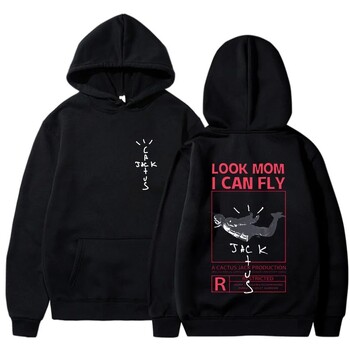 LOOK MOM I CAN FLY Printed Mens Hoody Creativity Crewneck Clothing Fashion Oversize Sweatshirt Fashio Crewneck Hoodie Мъжки