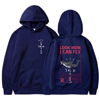 LOOK MOM I CAN FLY Printed Mens Hoody Creativity Crewneck Clothing Fashion Oversize Sweatshirt Fashio Crewneck Hoodie Мъжки