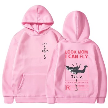 LOOK MOM I CAN FLY Printed Mens Hoody Creativity Crewneck Clothing Fashion Oversize Sweatshirt Fashio Crewneck Hoodie Мъжки