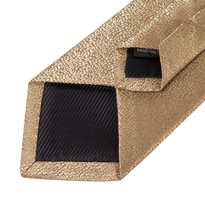 Hi-tie Cravată de lux din mătase galben auriu pentru bărbați Cravată de lux Paisley solidă pentru bărbați Set de butoni cu hanky, nuntă formală, petrecere de afaceri