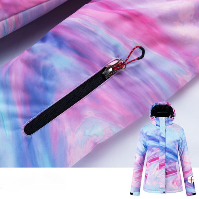 -30 de îmbrăcăminte de schi pentru femei, iarnă, în aer liber, cu o singură placă, jachete de schi, pentru fete, îngroșate, pentru snowboarding.