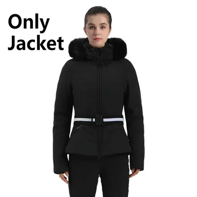 Jachete de schi de munte de iarnă Mantoane de zăpadă pentru femei Haine de sport pentru snowboard 2025 în aer liber pentru femei cu glugă, îmbrăcăminte de schi, rezistentă la vânt