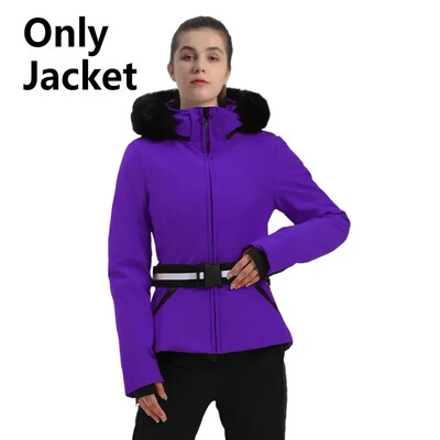 Jachete de schi de munte de iarnă Mantoane de zăpadă pentru femei Haine de sport pentru snowboard 2025 în aer liber pentru femei cu glugă, îmbrăcăminte de schi, rezistentă la vânt