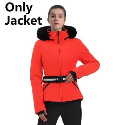 Jachete de schi de munte de iarnă Mantoane de zăpadă pentru femei Haine de sport pentru snowboard 2025 în aer liber pentru femei cu glugă, îmbrăcăminte de schi, rezistentă la vânt