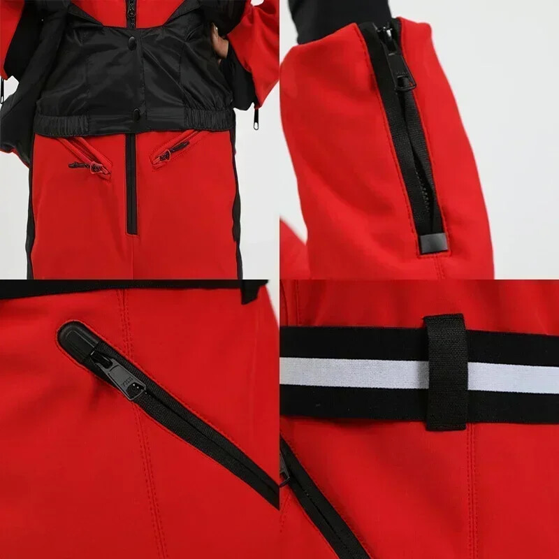 Jachete de schi de munte de iarnă Mantoane de zăpadă pentru femei Haine de sport pentru snowboard 2025 în aer liber pentru femei cu glugă, îmbrăcăminte de schi, rezistentă la vânt