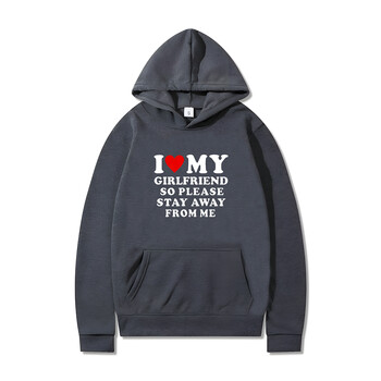 I Love My Girlfriend Good Man Hoodie Пролет Есен Забавен дизайн Чист памук Удобно голямо свободно свободно ежедневно облекло Суичър