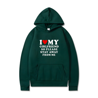 Ma armastan oma tüdruksõpra Hea mehe kapuuts, kevadsügisene lõbus disain puhtast puuvillast mugav ülemõõduline vaba vabaaja kapuuts