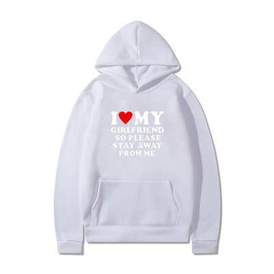 Ma armastan oma tüdruksõpra Hea mehe kapuuts, kevadsügisene lõbus disain puhtast puuvillast mugav ülemõõduline vaba vabaaja kapuuts