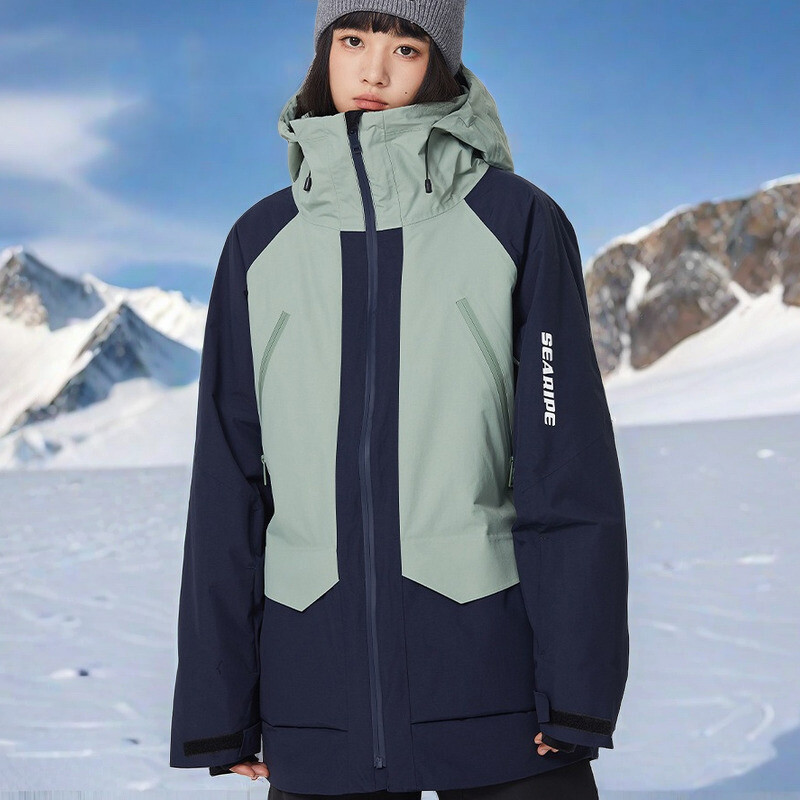 Jachete de schi impermeabile pentru femei, 2025, haine noi de snowboard, sport în aer liber, jachetă de schi pentru bărbați, haine calde cu fermoar cu glugă