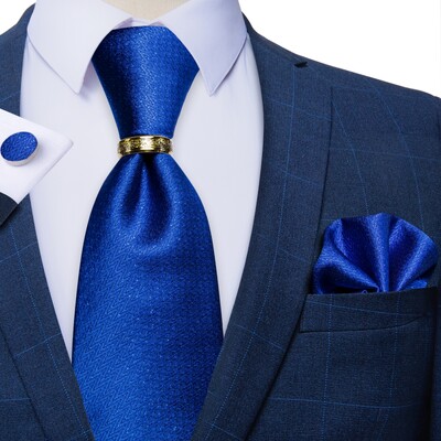 Sarkanas cietas kaklasaites vīriešiem Biznesa kāzu kaklasaite ar nerūsējošā tērauda pūķa gredzenu kabatlakats Luksusa Gravata vīriešu aksesuāri