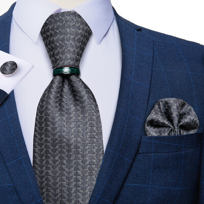 Sarkanas cietas kaklasaites vīriešiem Biznesa kāzu kaklasaite ar nerūsējošā tērauda pūķa gredzenu kabatlakats Luksusa Gravata vīriešu aksesuāri