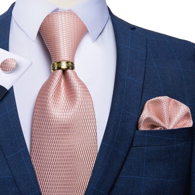 Sarkanas cietas kaklasaites vīriešiem Biznesa kāzu kaklasaite ar nerūsējošā tērauda pūķa gredzenu kabatlakats Luksusa Gravata vīriešu aksesuāri