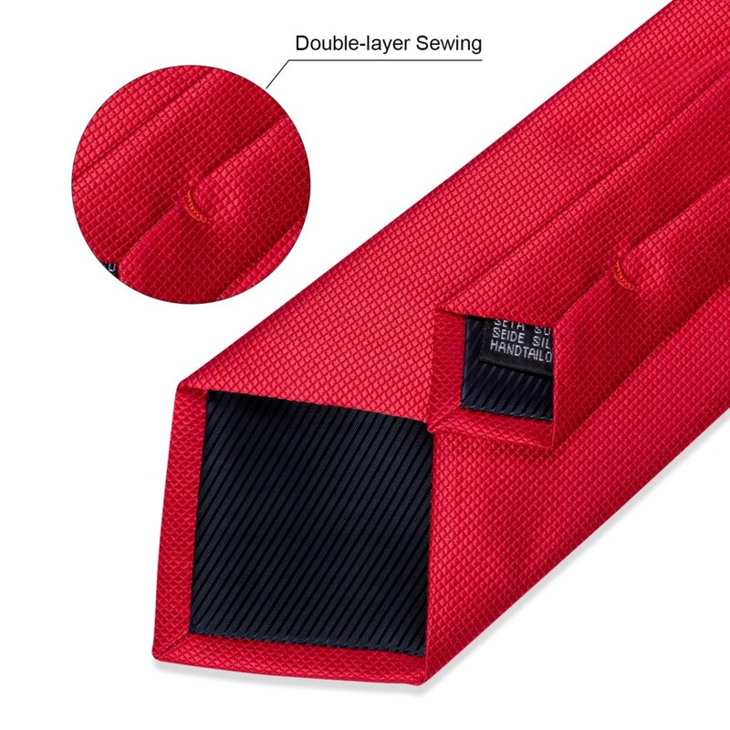 Sarkanas cietas kaklasaites vīriešiem Biznesa kāzu kaklasaite ar nerūsējošā tērauda pūķa gredzenu kabatlakats Luksusa Gravata vīriešu aksesuāri