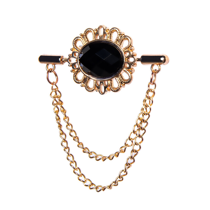 Fekete és ezüst Paisley virágos nyakkendő férfiaknak 8 cm üzleti esküvői nyakkendő zsebkendő luxus kristály bross DiBanGu