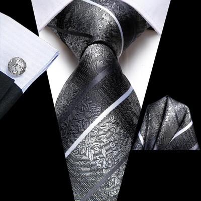 Hi-Tie Designer Lila Paisley selyem esküvői nyakkendő férfiaknak Handky mandzsettagomb Ajándék férfi nyakkendő Divat Üzleti Party Dropshipping