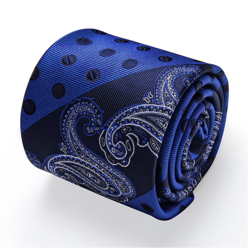 Cravată jacquard pentru bărbați, în dungi, cu buzunar, cu butoni, cravată de lux din mătase pentru bărbat, cadou de ziua tatălui, petrecere de nuntă