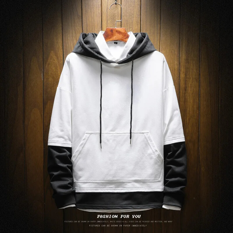 Sügis/talv uus meeste trendikas värviline plokk-pullover kapuutsiga sviiter, vabaajaline vabaaja topp