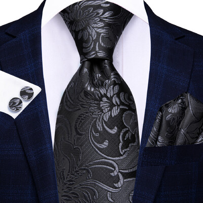 Hi-Tie ružovo-sivá bodkovaná dizajnérska elegantná kravata pre mužov, módna značka, svadobná párty, kravata, ručná kravata, manžetové gombíky, veľkoobchod