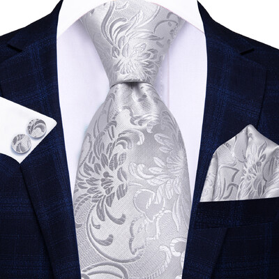Hi-Tie ružovo-sivá bodkovaná dizajnérska elegantná kravata pre mužov, módna značka, svadobná párty, kravata, ručná kravata, manžetové gombíky, veľkoobchod