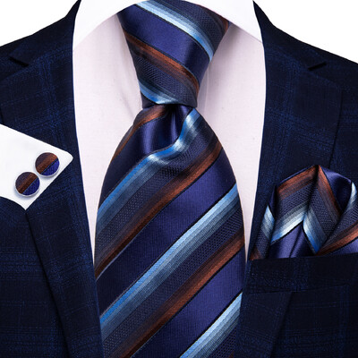 Pánske kravaty Hi-Tie v bordovej pruhovanej farbe, 8,5 cm, žakárové doplnky na kravatu, denné nosenie, kravata, svadobná párty, vreckovka, sada manžetových gombíkov
