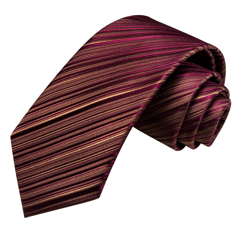Pánske kravaty Hi-Tie v bordovej pruhovanej farbe, 8,5 cm, žakárové doplnky na kravatu, denné nosenie, kravata, svadobná párty, vreckovka, sada manžetových gombíkov