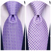 Hi-Tie Voilet Lilac Dot Novelty Elegantiškas kaklaraištis, rankogalių rankogalių sąsagos smokingo madai Klasikinis šilko prabangus kaklaraištis vyrams