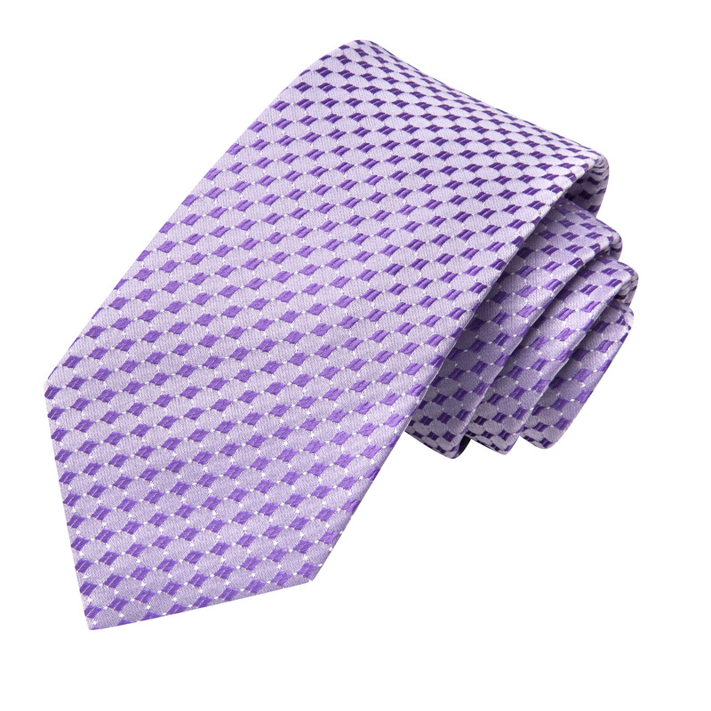 Hi-Tie Voilet Lilac Dot Novelty Elegantiškas kaklaraištis, rankogalių rankogalių sąsagos smokingo madai Klasikinis šilko prabangus kaklaraištis vyrams