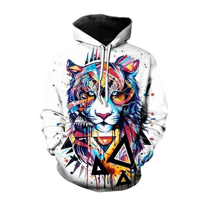 2023, noi hanorace sport pentru bărbați, cu imprimeu 3D de tigru, cu buzunar, maiuri, haină, hanorac lejer, pulover cu mânecă lungă, pulovere cu glugă