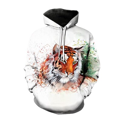 2023, noi hanorace sport pentru bărbați, cu imprimeu 3D de tigru, cu buzunar, maiuri, haină, hanorac lejer, pulover cu mânecă lungă, pulovere cu glugă