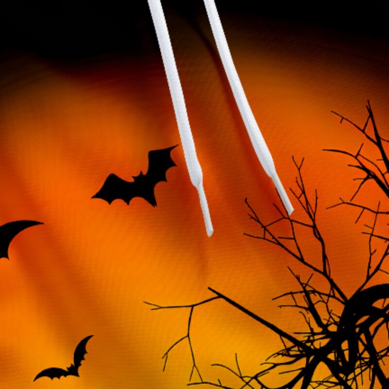 sikspārņu apdruka vīriešiem Kapucis Hip Hop Mīksts džemperis Ikdienas Helovīna Ķirbju melnas kapuces Streetwear brīvs pulovers vīriešu apģērbs