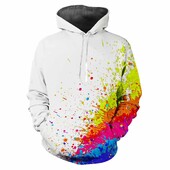 Jauns moderns vīriešu un sieviešu 3D drukāts ērts vīriešu ikdienas ikdienas sporta kapuci, kas piemērots āra apģērbam