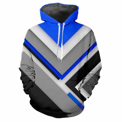 Jauns moderns vīriešu un sieviešu 3D drukāts ērts vīriešu ikdienas ikdienas sporta kapuci, kas piemērots āra apģērbam