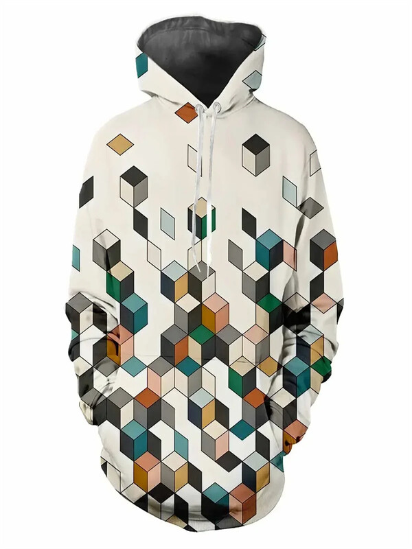 Moderns zīmola ins rombveida vīriešu džemperis rudens un ziemas samta biezināts sporta krekls ar kapuci brīvs amerikāņu ruffan