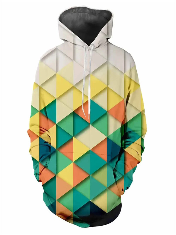 Moderns zīmola ins rombveida vīriešu džemperis rudens un ziemas samta biezināts sporta krekls ar kapuci brīvs amerikāņu ruffan