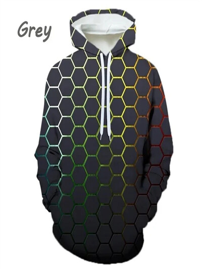 Hanorac pentru bărbați noi, pulover, imprimeu cu diamante, largi și confortabil, hanorac pentru bărbați, cu glugă, la modă și sportiv