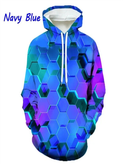 Hanorac pentru bărbați noi, pulover, imprimeu cu diamante, largi și confortabil, hanorac pentru bărbați, cu glugă, la modă și sportiv