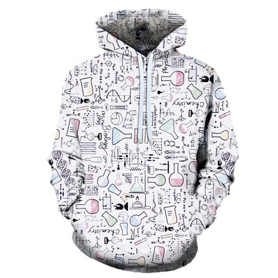 Έντυπη ανδρική με κουκούλα 3D δημιουργική σειρά δομικών στοιχείων ανδρική με κουκούλα νέα μόδα casual δημοφιλή ανδρικό μακρυμάνικο μπλουζάκι