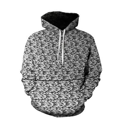 Έντυπη ανδρική με κουκούλα 3D δημιουργική σειρά δομικών στοιχείων ανδρική με κουκούλα νέα μόδα casual δημοφιλή ανδρικό μακρυμάνικο μπλουζάκι