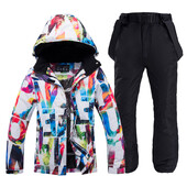 -30, Seturi de costume pentru zăpadă pentru femei, îmbrăcăminte pentru snowboard, impermeabil, costum de iarnă, jachetă de schi și pantalon cu bretele, salopete cu centură pentru femei