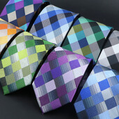 Nouă cravată țesută jacquard de înaltă calitate pentru bărbați, modă clasică, cravată în carouri, petrecere de afaceri, birou, costum pentru bărbați, accesorii pentru cămașă