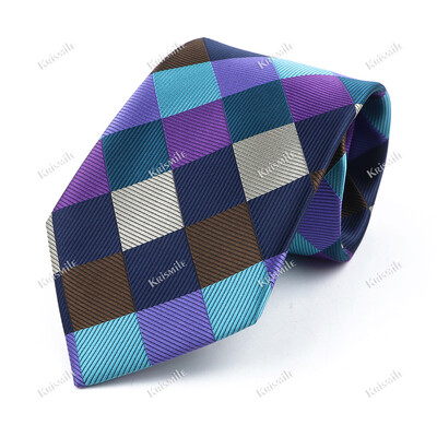 Nouă cravată țesută jacquard de înaltă calitate pentru bărbați, modă clasică, cravată în carouri, petrecere de afaceri, birou, costum pentru bărbați, accesorii pentru cămașă