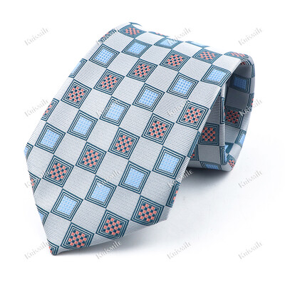 Nouă cravată țesută jacquard de înaltă calitate pentru bărbați, modă clasică, cravată în carouri, petrecere de afaceri, birou, costum pentru bărbați, accesorii pentru cămașă