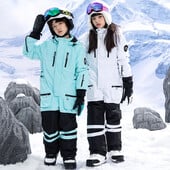 Zimné dievčenské chlapčenské lyžiarske overaly, snowboardové overaly, snowboardové teplé, vetruodolné, nepremokavé, detské lyžiarske oblečenie, outdoorové športové oblečenie