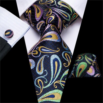 Hi-Tie Mint Green Paisley zīda kāzu kaklasaite vīriešiem Vasaras modes dizains Hanky aproču pogas dāvanu komplekts Biznesa ballīte Dropshipping
