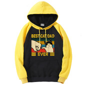 Cel mai bun tată al pisicii care imprimă cu pumnul noi Hanorace pentru bărbați Haine largi ocazional Hanorace cu fleece oversize Hanorace cu glugă raglan de modă pentru femei