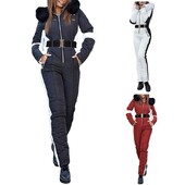 Lauko sportui skirtas moteriškas vientisas slidinėjimo kostiumas šiltas snieglenčių sportui, vėjui nepralaidus vandeniui atsparus moteriškas naujas slidinėjimo rinkinys žieminiai slidinėjimo drabužiai