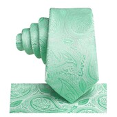Zīda kaklasaite bērniem Mint Green Paisley Luxury Designer Handky Child kaklasaite 120cm gara 6CM plata modes ballītes dropship hi-tie