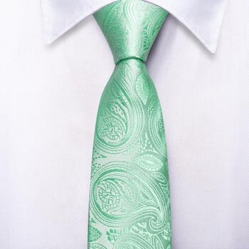 Μεταξωτή γραβάτα για παιδιά Mint Green Paisley Luxury Designer Handky Παιδική Γραβάτα 120cm Μακρύ 6cm Φαρδύ Fashion Party Dropship Hi-Tie